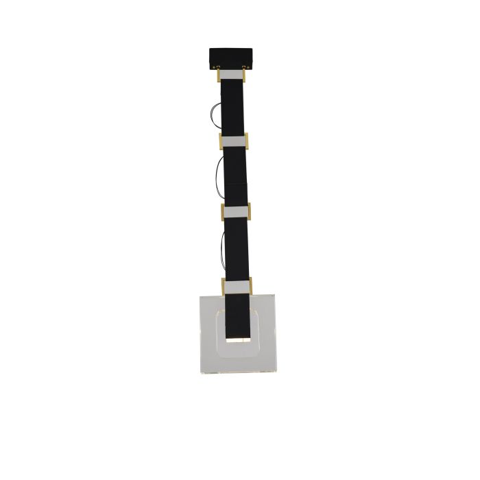 Hanglamp Modern Zwart Met Kristal en Leer - Scaldare Isola