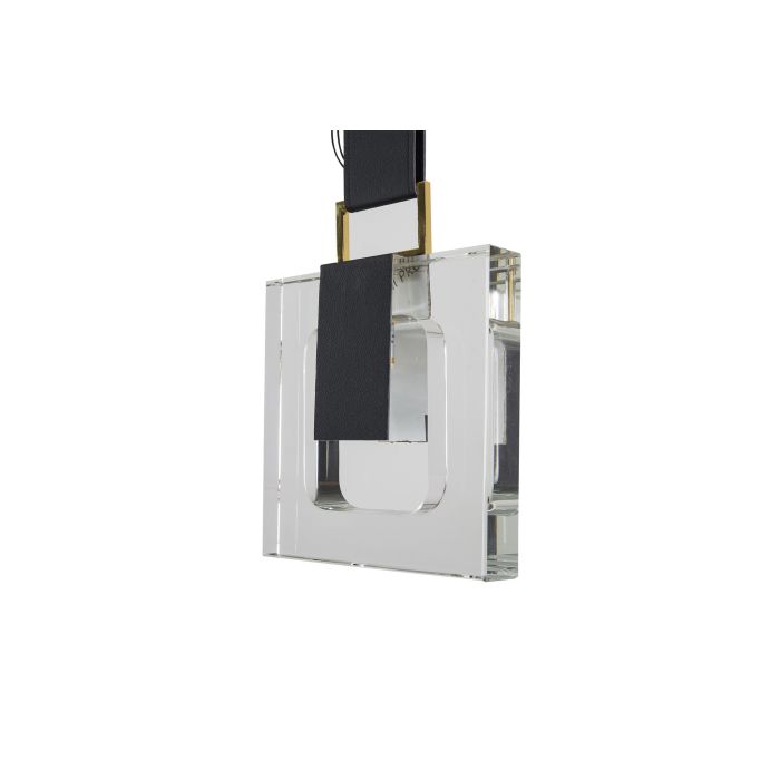 Hanglamp Modern Zwart Met Kristal en Leer - Scaldare Isola