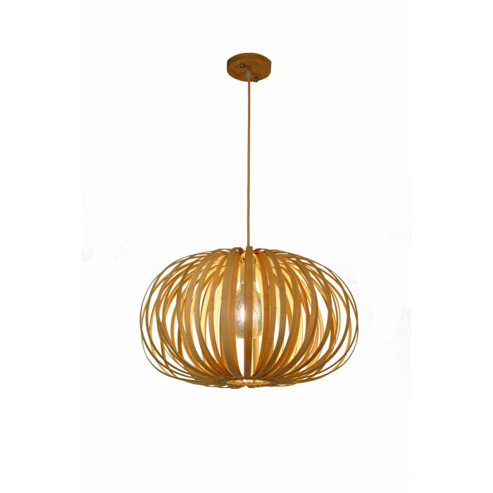 Hanglamp Hout Rond Houtkleur 53 cm - Madera Sabina