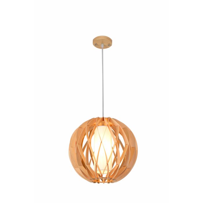 Hanglamp Hout Rond Houtkleur 40 cm - Madera Alcornoque