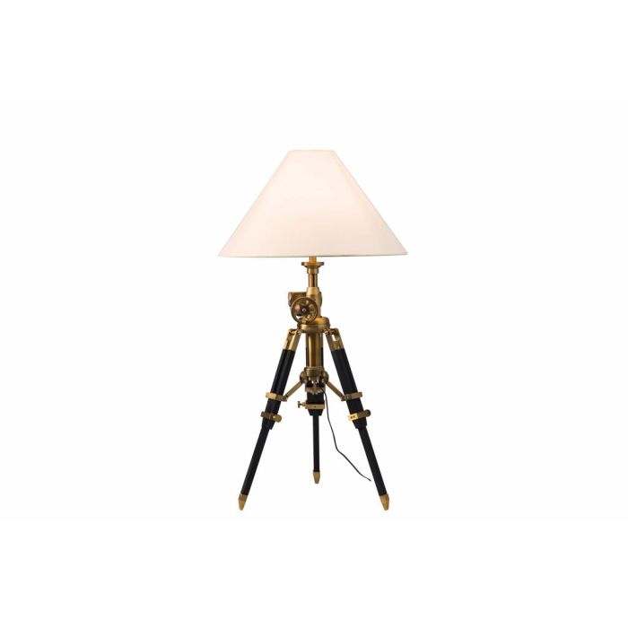 Tafellamp Brons met Zwart en Witte Kap - Scaldare Falzes