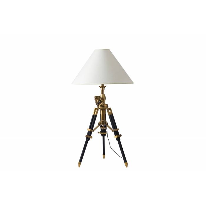 Tafellamp Brons met Zwart en Witte Kap - Scaldare Falzes