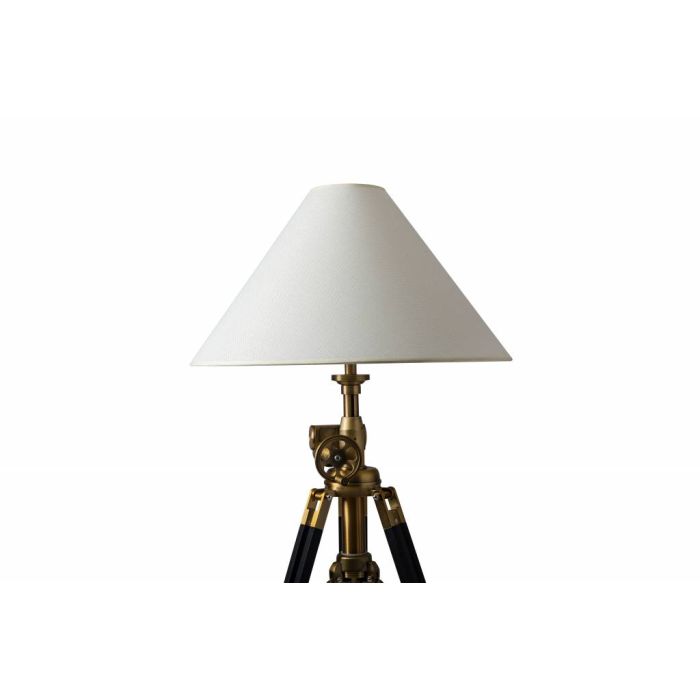 Tafellamp Brons met Zwart en Witte Kap - Scaldare Falzes