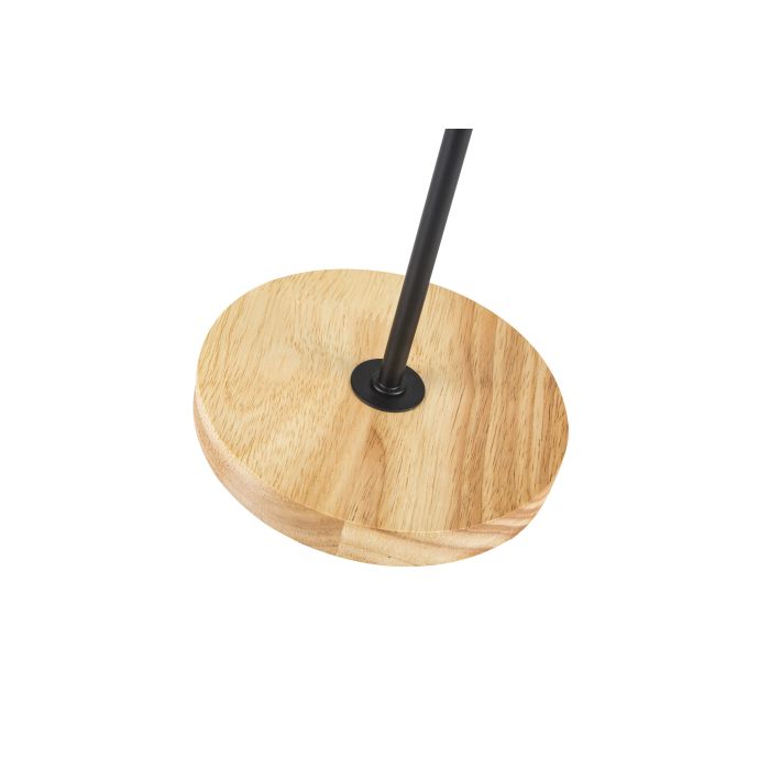 Tafellamp Modern Zwart Met Houten Voet - Scaldare Agordo