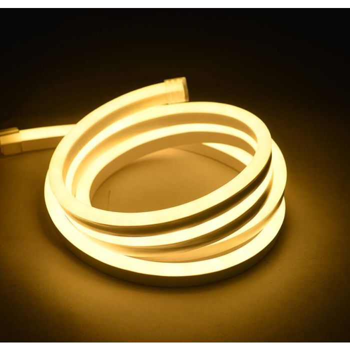 LED Neon Flex Micro Warm Wit 1 meter 8mm x 16mm inclusief 12V lichtnetadapter - Funnylights