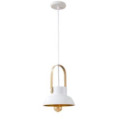 Hanglamp Modern Wit Aluminium met Hout - Valott Lumi
