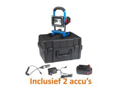 Handige Oplaadbare LED Bouwlamp 10W - Met Accu en Adapters - Crius