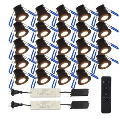 Frano Zwarte LED inbouwspots - 24-stuks (IP65)