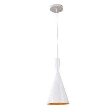Hanglamp Wit Rond Alu met Gouden Binnenkant - Scaldare Nago