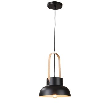 Hanglamp Modern Zwart Aluminium met Hout - Valott Mirja