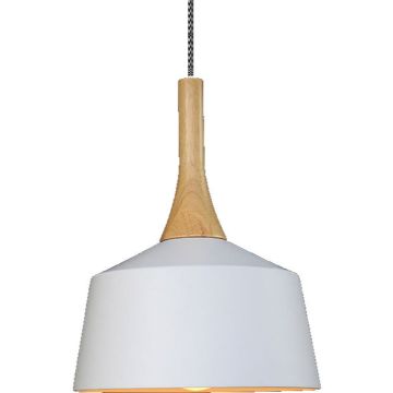 Hanglamp Modern Wit Rond Aluminium en Hout - Valott Sirkka