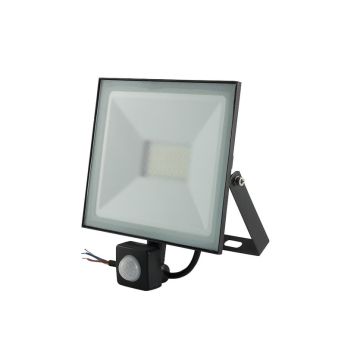 Hoogwaardige Zwarte LED Bouwlamp met Sensor 50W - IP66 - Crius