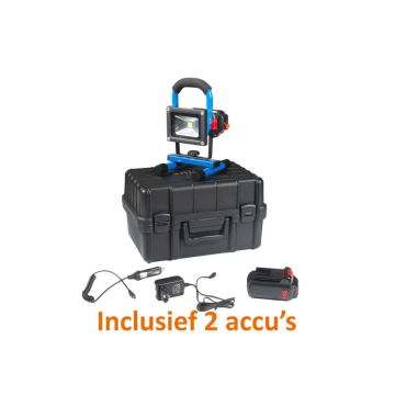Handige Oplaadbare LED Bouwlamp 10W - Met Accu en Adapters - Crius