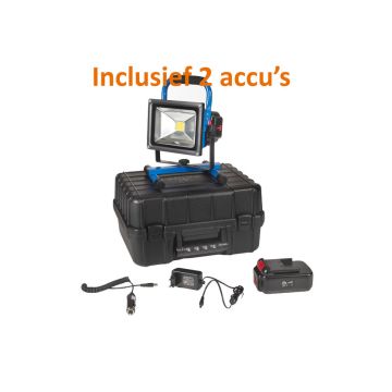 Krachtige Oplaadbare LED Bouwlamp 20W - Met Accu en Adapters - Crius