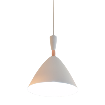 Hanglamp Wit Aluminium met hout - Valott Aila
