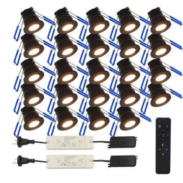 Frano Zwarte LED inbouwspots - 24-stuks (IP65)