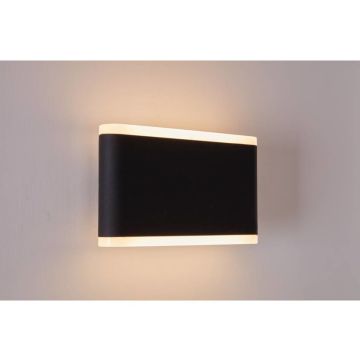 Moderne Buitenwandlamp up down Zwart incl. LED - Garleds Vuurdoorn