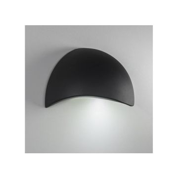 Garleds Rosa Strakke zwarte LED Buitenwandlamp