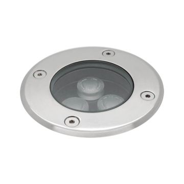 Grondspot LED Novara RVS rond 3W