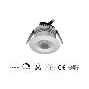 Carpus LED inbouwspot  3 Watt - inclusief 5 meter snoer