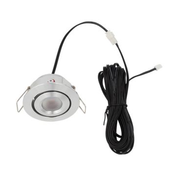 Lemilux Mura LED inbouwspot zilver 3 Watt 12 Volt (kantelbaar) Exclusief driver
