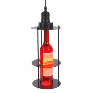 Industriële Hanglamp Rode Wijnfles  Scaldare Verano