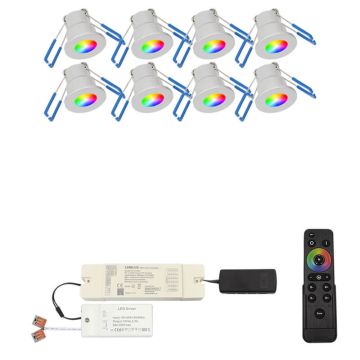 Monno RGB  led inbouwspot – set van 8