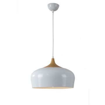 Hanglamp Modern Wit Rond Aluminium en Hout - Valott Jari