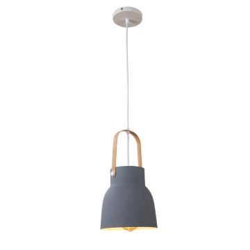Hanglamp Modern Grijs Aluminium met Hout - Valott Suvi