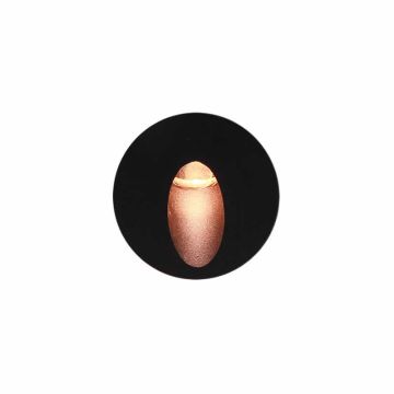 Trap wandverlichting led zwart 1 watt rond