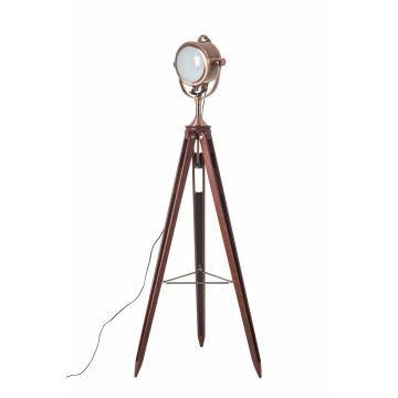 Staande Driepoot Lamp Industrieel Koper  - Scaldare Fanano