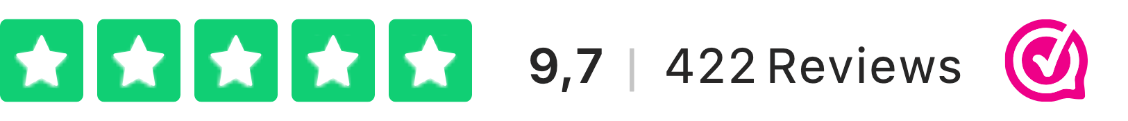 WebwinkelKeur 9,7 uit 422 reviews