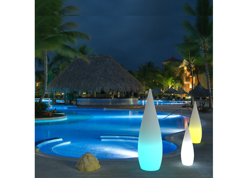 kanaal Ewell Schuine streep Oplaadbare Staande Lamp LED RGB Waterdruppel 80 cm incl. Afstandsbediening  - Funnylights Muk Tuinlamp